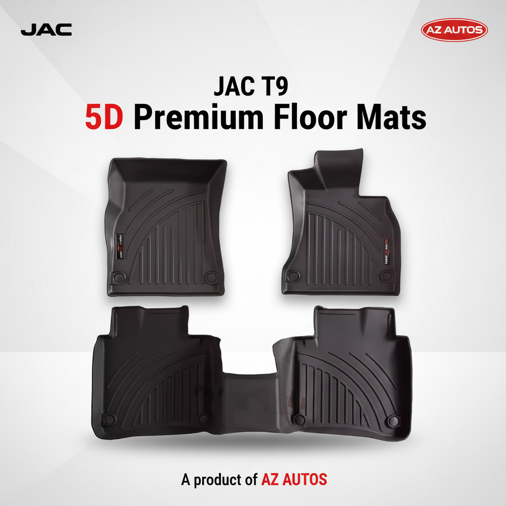 JAC T9 Hunter 5D Floor Mats - Black - 3 Pcs Set - Model 2025-2026