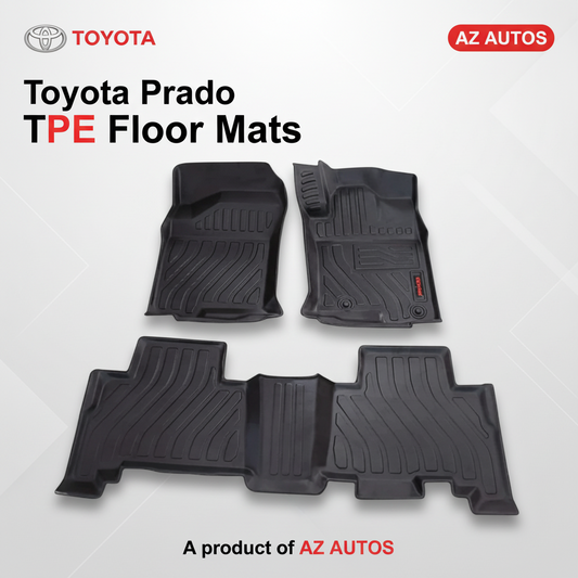 Toyota Prado TPE Floor Mat Black 3 Pcs - Model 2009-2021