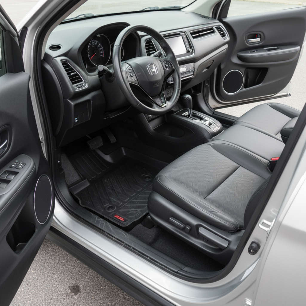 Honda Vezel TPE Floor Mat Black 3 Pcs - Model 2013-2024
