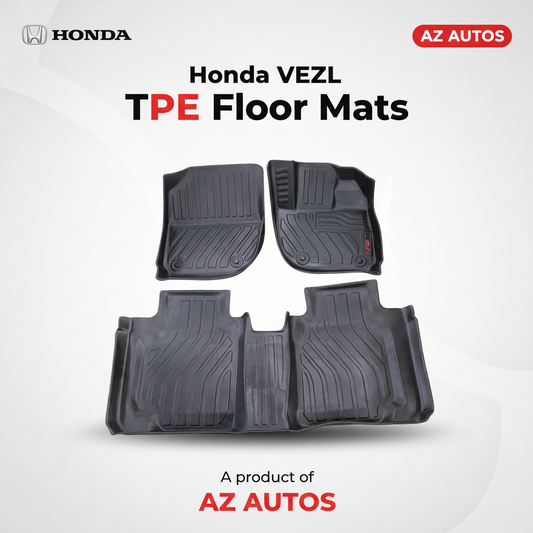 Honda Vezel TPE Floor Mat Black 3 Pcs - Model 2013-2024