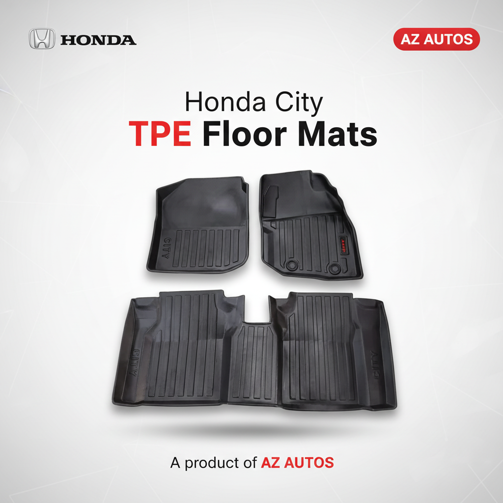 Honda City TPE Floor Mat Black 3 Pcs - Model 2009-2021