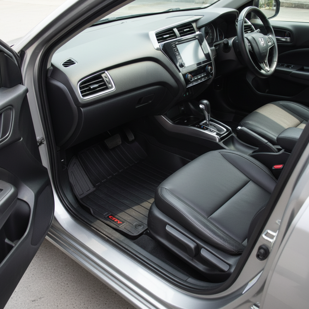 Honda City TPE Floor Mat Black 3 Pcs - Model 2022-2024