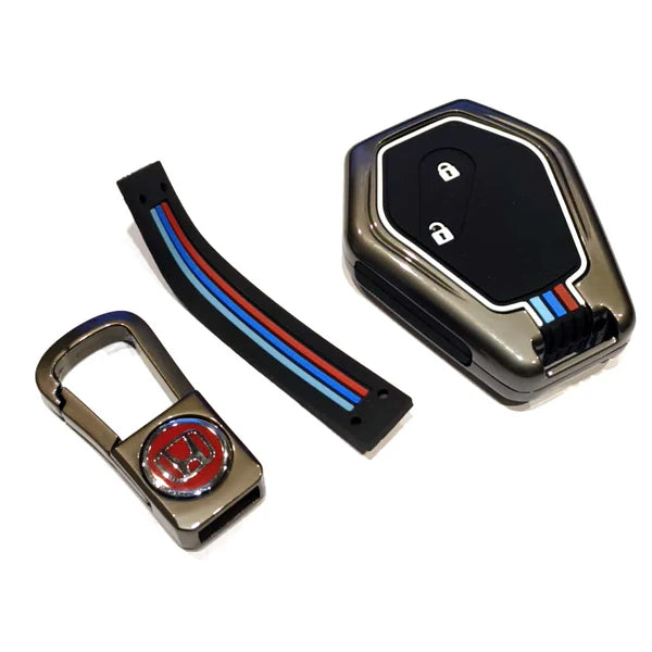 Honda Civic Key Cover With Metal Shell 2 Buttons - Model 2006-2012
