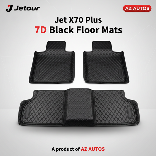 Jetour X70 Plus 7D Floor Mats Black 2025 - 3 Pcs Set