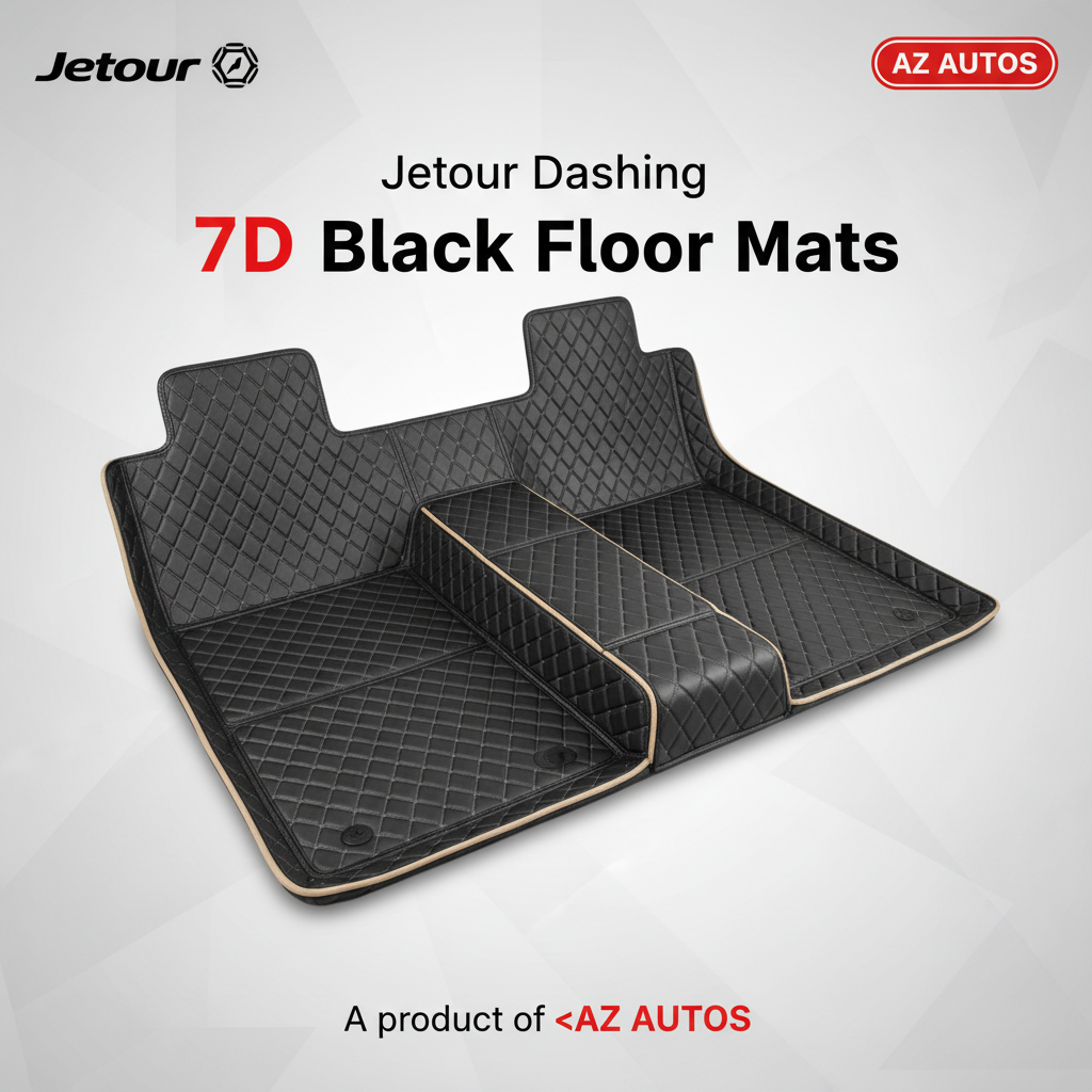 Jetour Dashing 7D Floor Mats - Black 2025 - 3 Pcs Set
