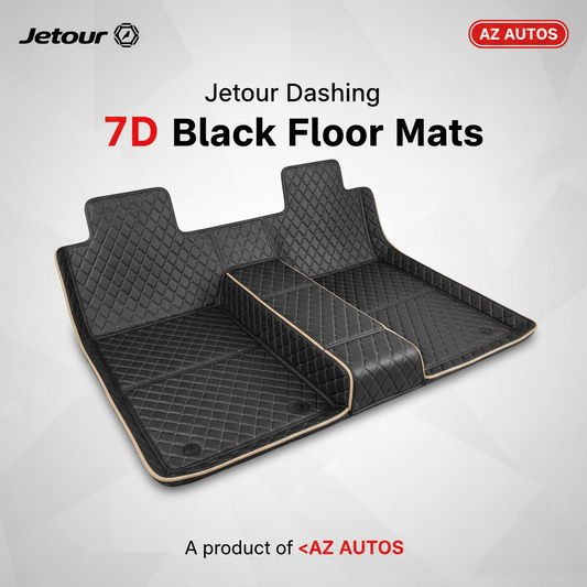 Jetour Dashing 7D Floor Mats - Black 2025 - 3 Pcs Set