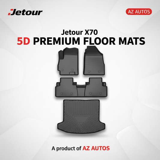 Jetour X70 5D Floor Mats Black 2025 - 3 Pcs Set