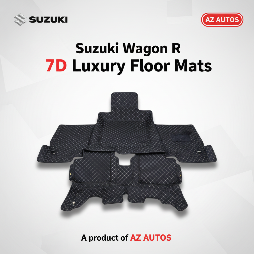 Suzuki Wagon R 7D Floor Mat- Black 2014-2025 - 3 Pcs Set
