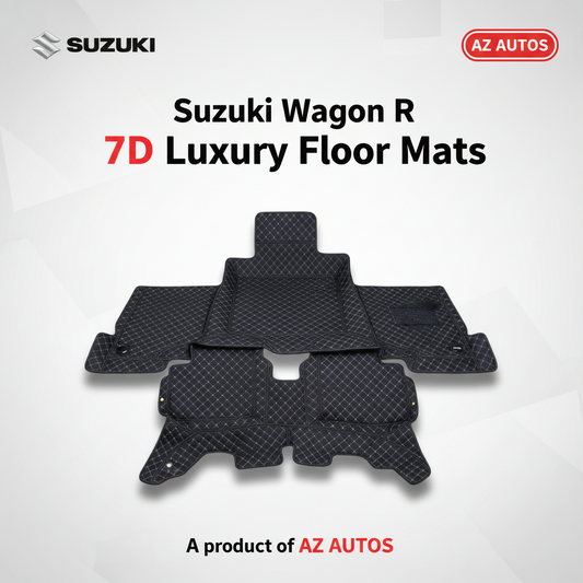 Suzuki Wagon R 7D Floor Mat- Black 2014-2025 - 3 Pcs Set