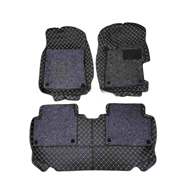 Honda Civic 9D Floor Mats With Mix Thread 2012-2016 - Black With Black Grass
