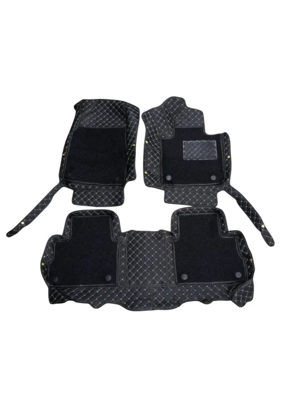 Haval H6 9D Floor Mats With Mix Thread 3 Pcs 2021-2024 - Black With Black Grass