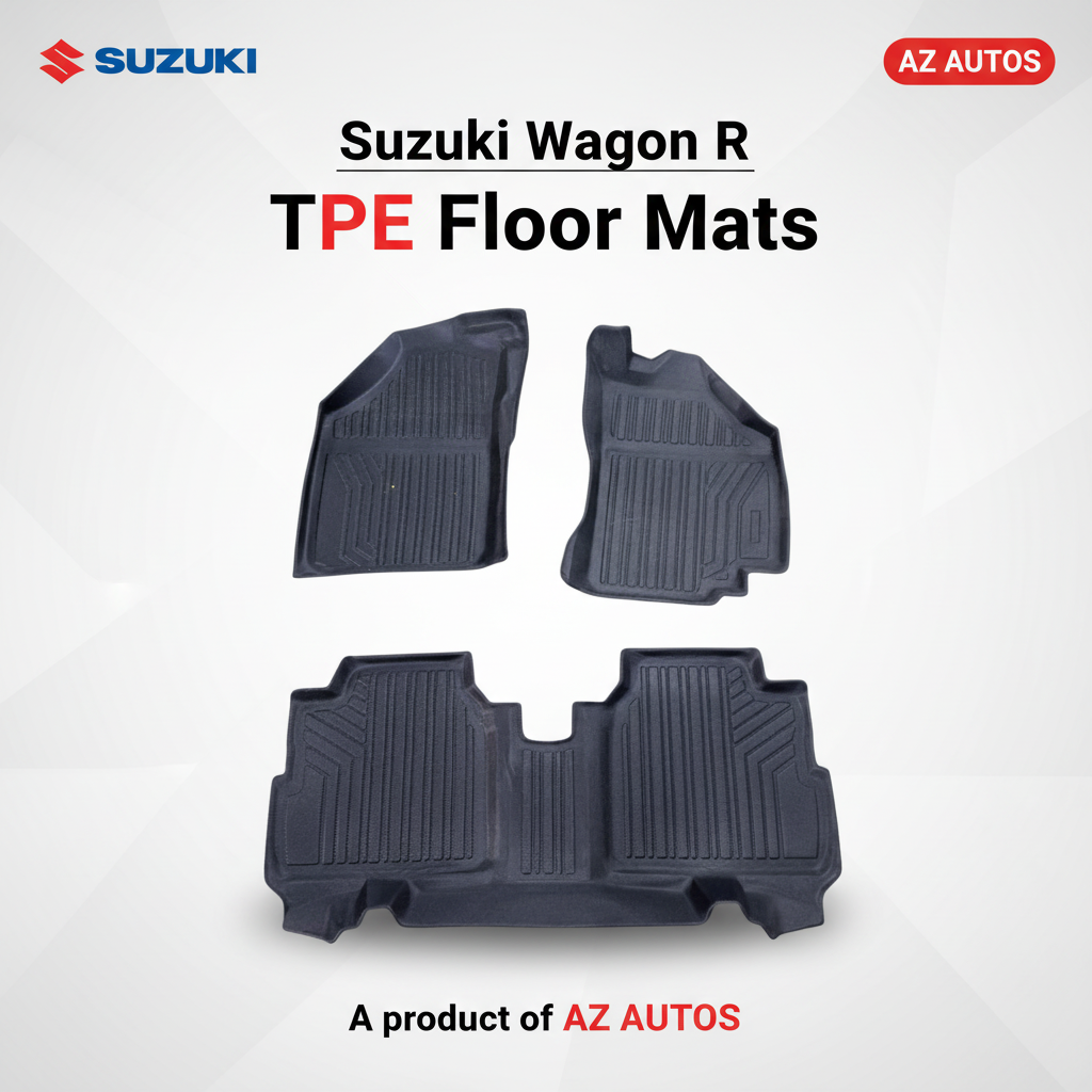 Suzuki Wagon R TPE Floor Mat Black 3 Pcs - Model 2014-2024