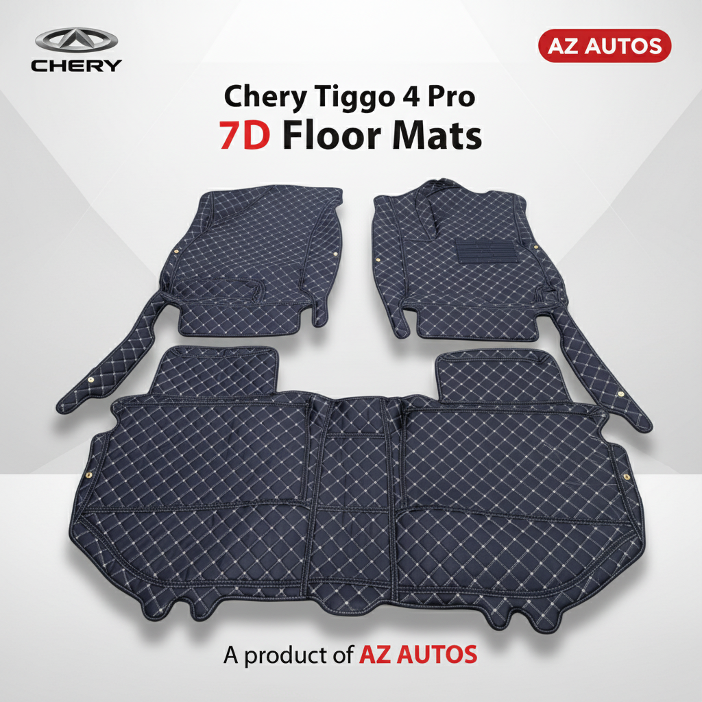 Chery Tiggo 4 Pro 7D Floor Mats - Black - Model 2022-2025