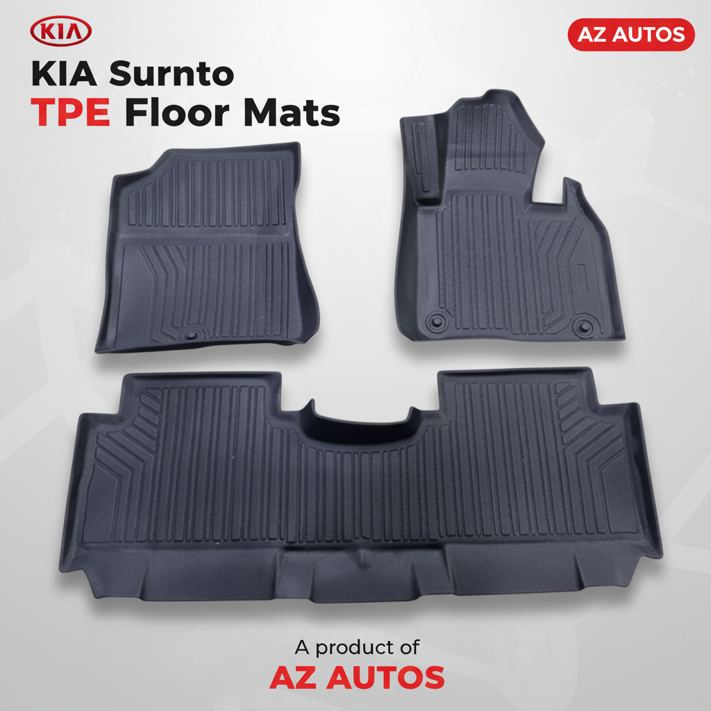 KIA Sorento TPE Floor Mat Black 3 Pcs - Model 2020-2022