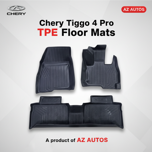 Chery Tiggo 4 Pro TPE Floor Mat Black 3 Pcs - Model 2022-2024