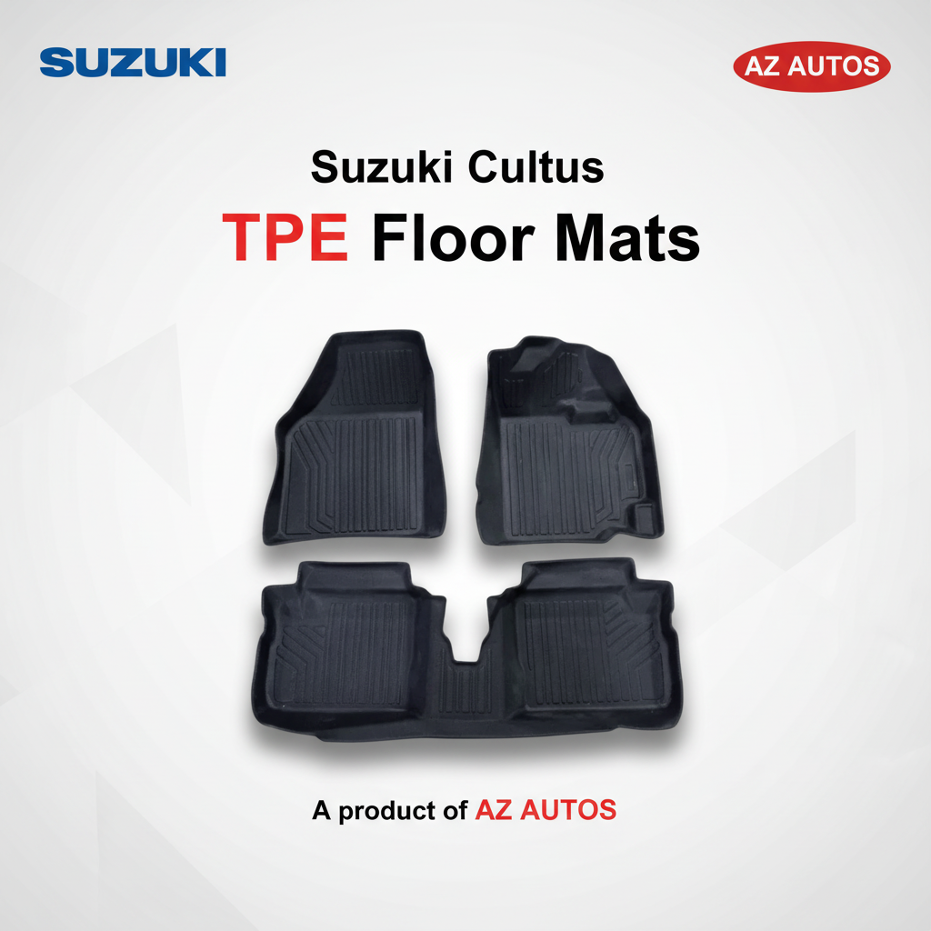 Suzuki Cultus TPE Floor Mat Black 3 Pcs - Model 2017-2024