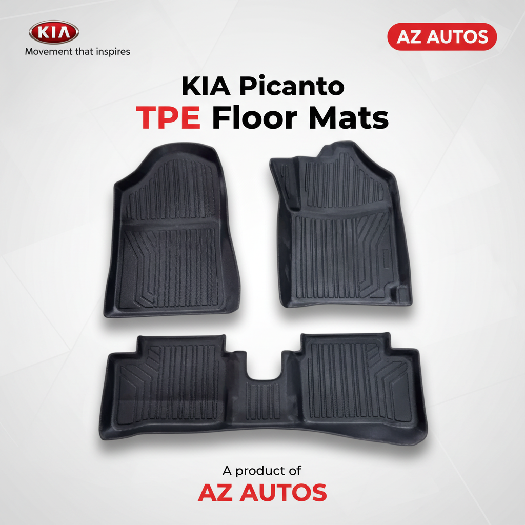 KIA Picanto TPE Floor Mat Black 3 Pcs - Model 2020-2024