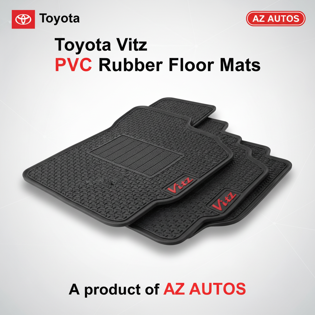 Toyota Vitz PVC Rubber Floor Mat Black 2010-2017