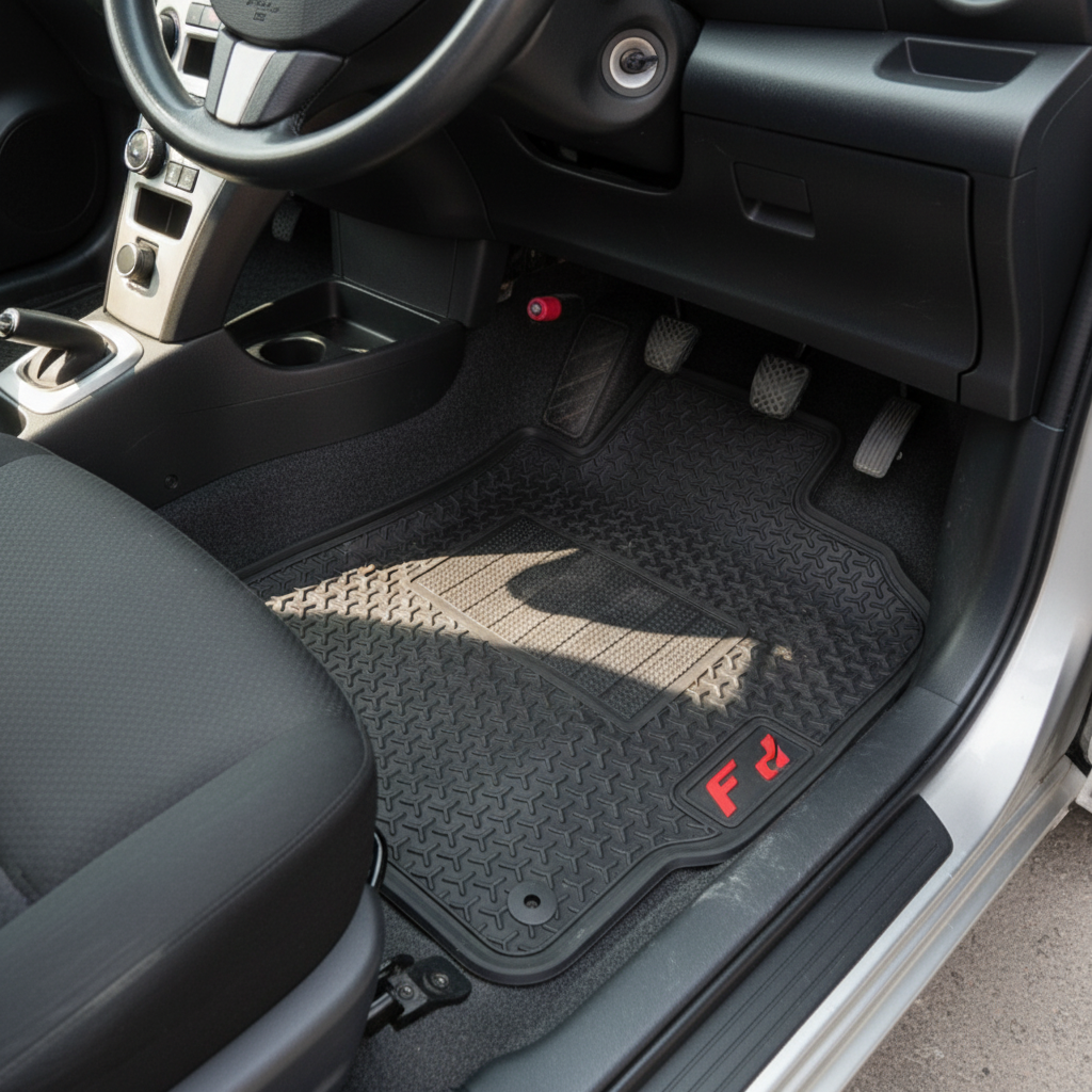 Toyota Vitz PVC Rubber Floor Mat Black 2010-2017