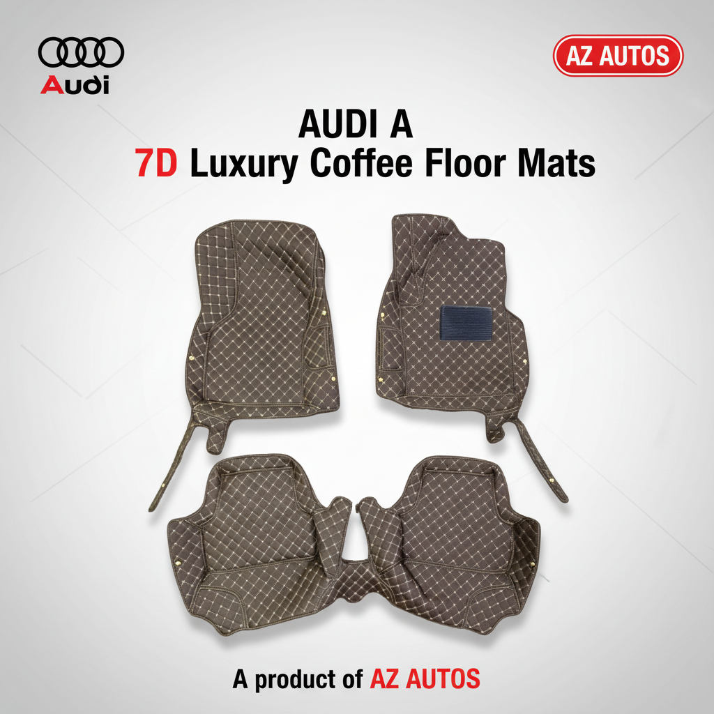 Audi A3 7D Luxury Floor Mats - Coffee - 3 Pcs Set - Model 2012-2018