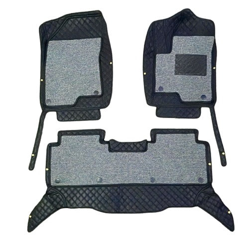 Audi A6 9D Floor Mats Mix Thread BlackWith Grey Grass 3Pcs 2011-2018
