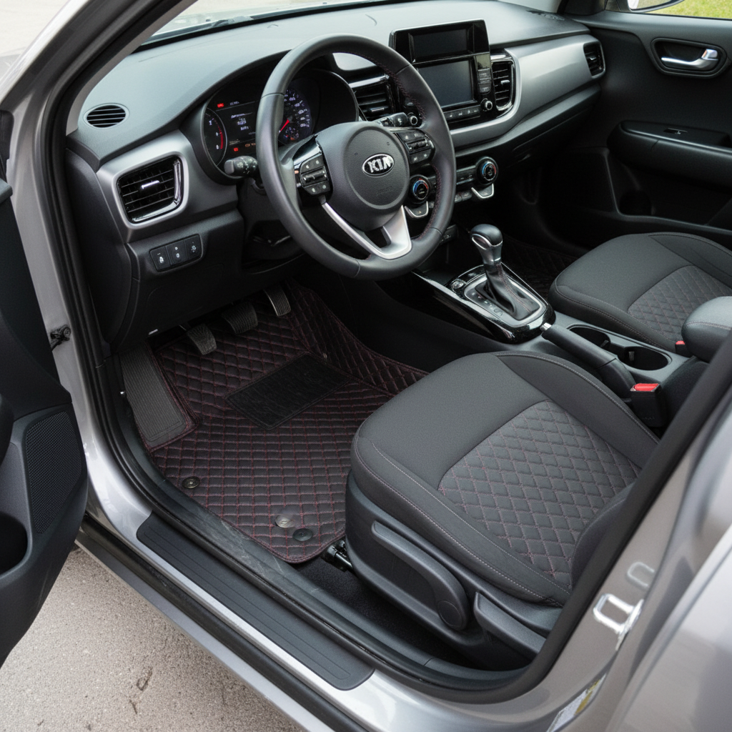 KIA Stonic 7D Floor Mats Mix Thread Black 3 Pcs 2021-2024