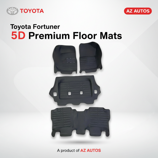 Toyota Fortuner 5D Custom Floor Mat 4 Pcs Black - Model 2016-2021