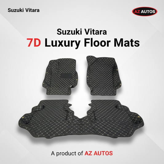 Suzuki Vitara 7D Floor Mats - Black - 3 Pcs - Model 2016-2025