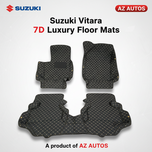 Suzuki Vitara 7D Floor Mats - Black - 3 Pcs - Model 2016-2025