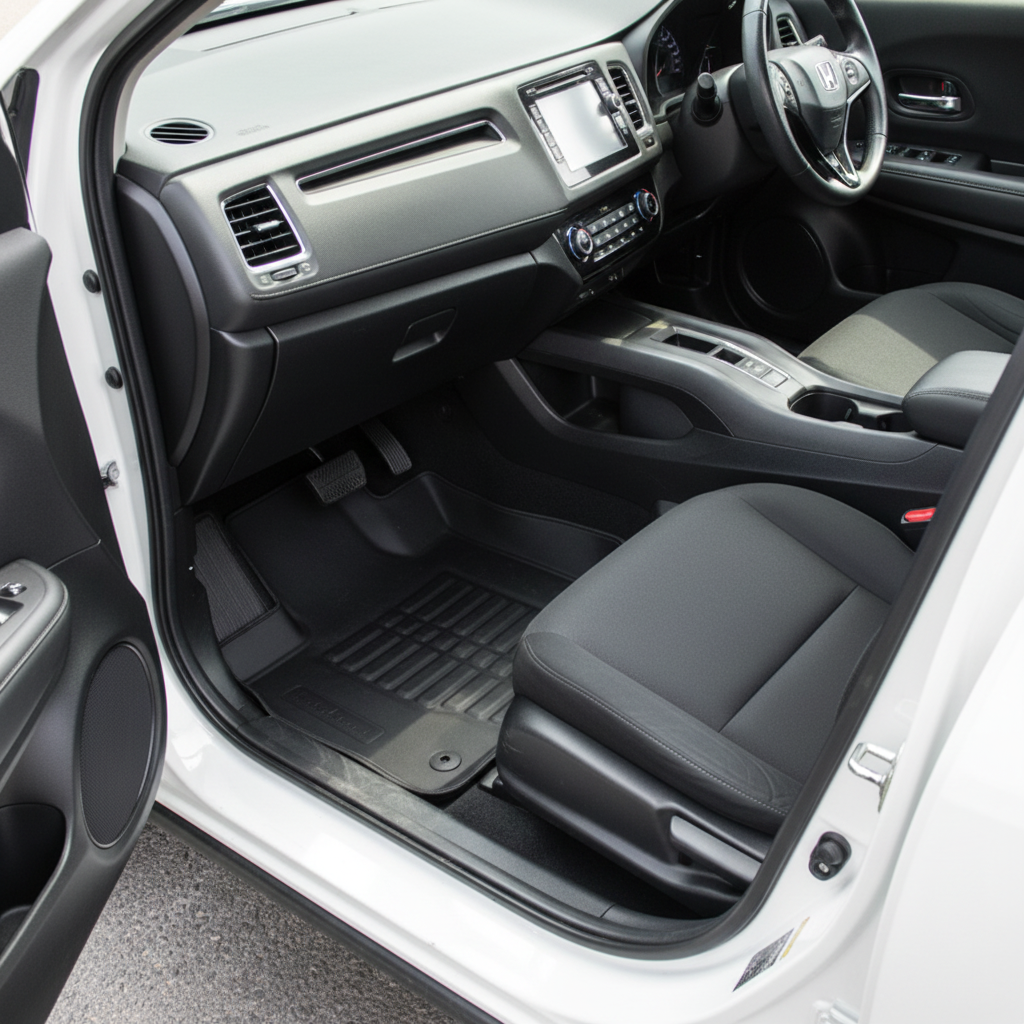 Honda Vezel 5D Custom Floor Mat Black 3 Pcs - Model 2013-2021