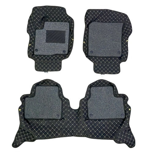 Suzuki Alto 9D Floor Mats Mix Thread - Model 2019-2022 - Black With Grey Grass