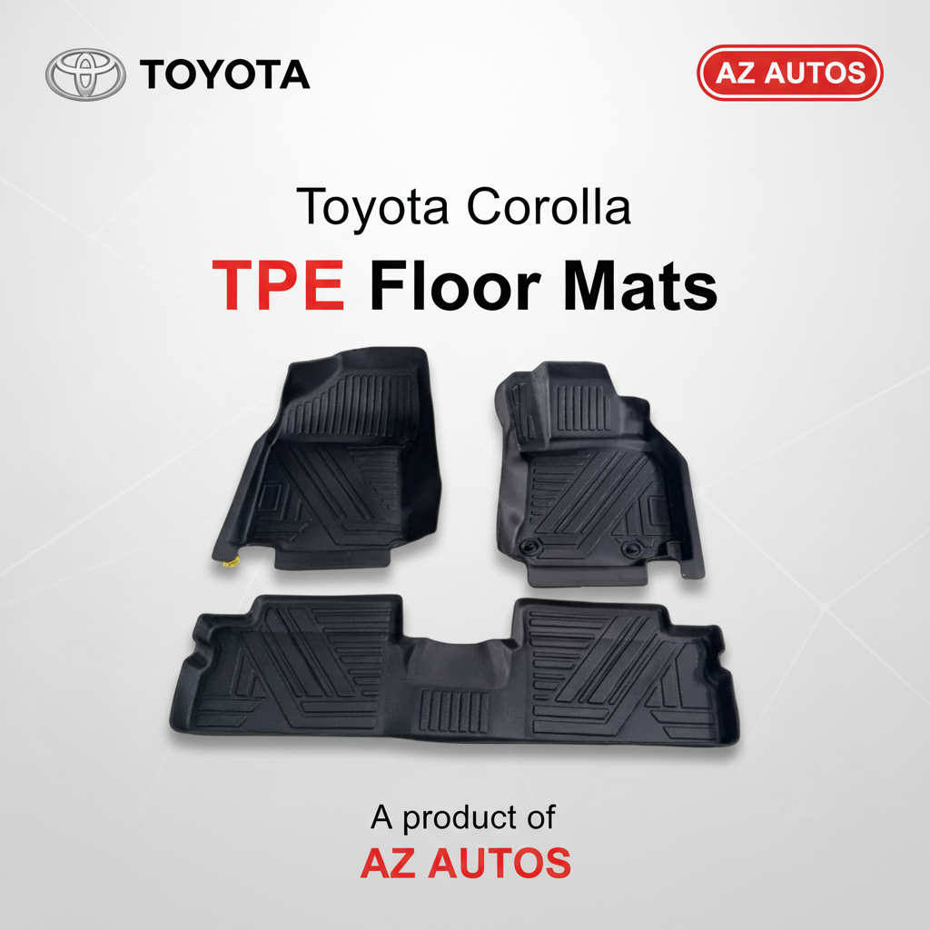 Toyota Corolla TPE Floor Mat Black 3 Pcs - Model 2009-2014