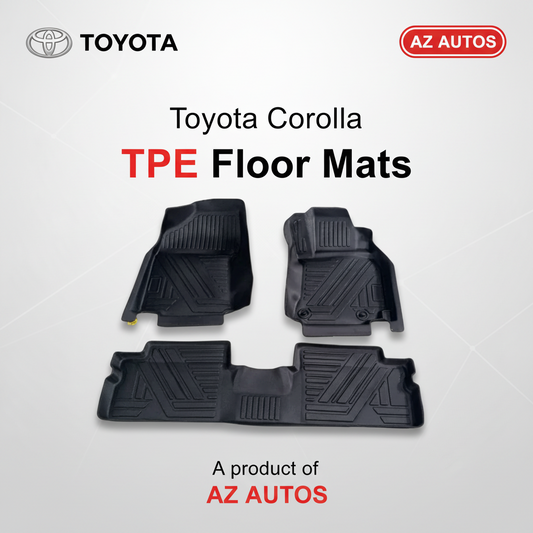 Toyota Corolla TPE Floor Mat Black 3 Pcs - Model 2009-2014