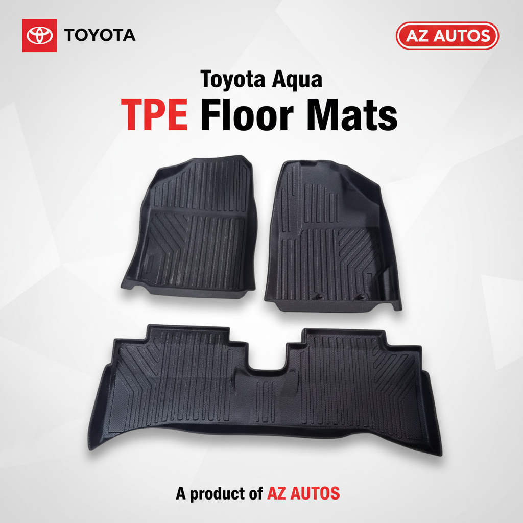 Toyota Aqua TPE Floor Mat Black 3 Pcs - Model 2022-2024