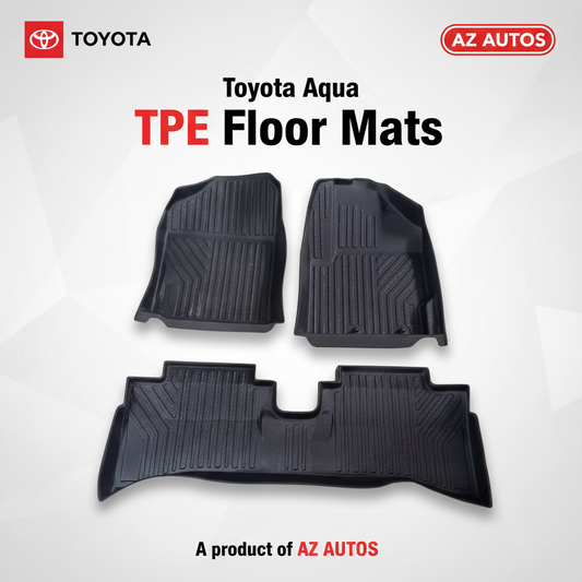 Toyota Aqua TPE Floor Mat Black 3 Pcs - Model 2022-2024