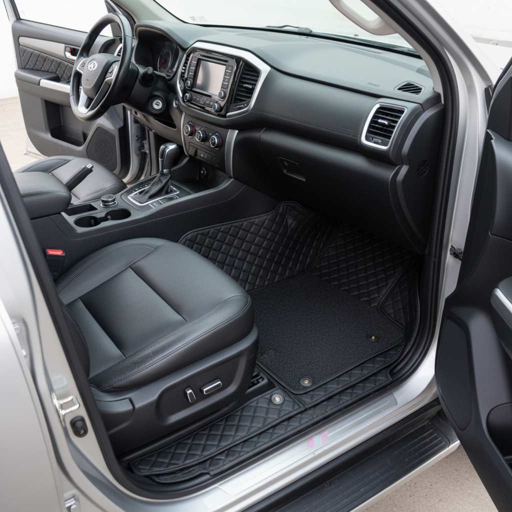 JAC T9 Hunter 9D Floor Mats Black with Black Grass 3 Pcs 2025-2026