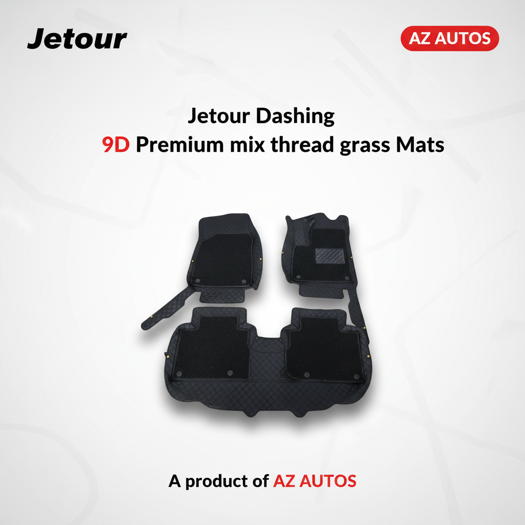 Jetour Dashing 9D Floor Mats Black with Black Grass 3 Pcs 2025-2026