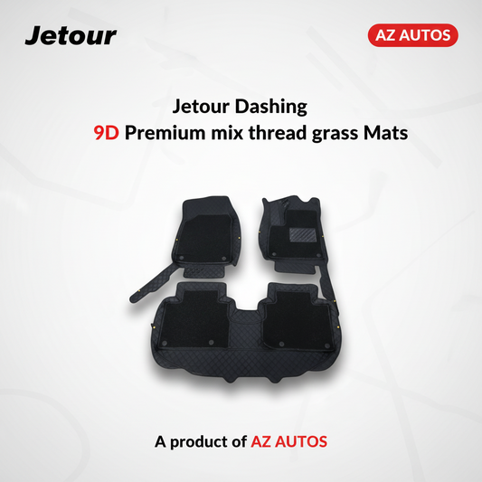 Jetour Dashing 9D Floor Mats Black with Black Grass 3 Pcs 2025-2026
