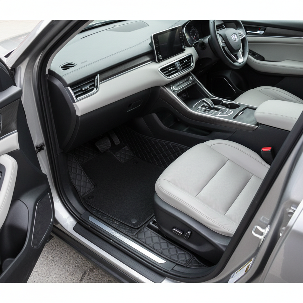 Jetour Dashing 9D Floor Mats Black with Black Grass 3 Pcs 2025-2026