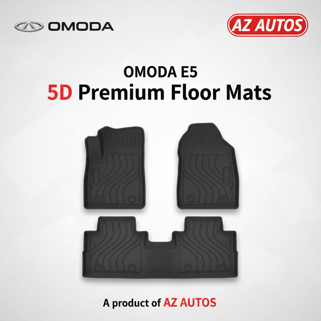 OMODA E5 9D Floor Mats Black with Black Grass 3 Pcs 2025-2026