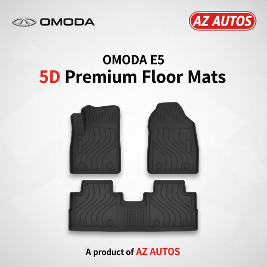 OMODA E5 9D Floor Mats Black with Black Grass 3 Pcs 2025-2026