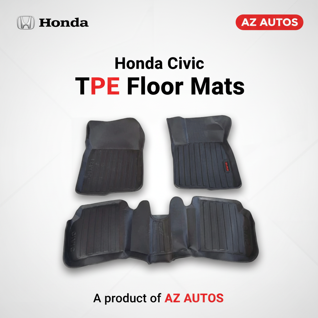 Used Honda Civic TPE Floor Mat Black 3 Pcs 2022-2025