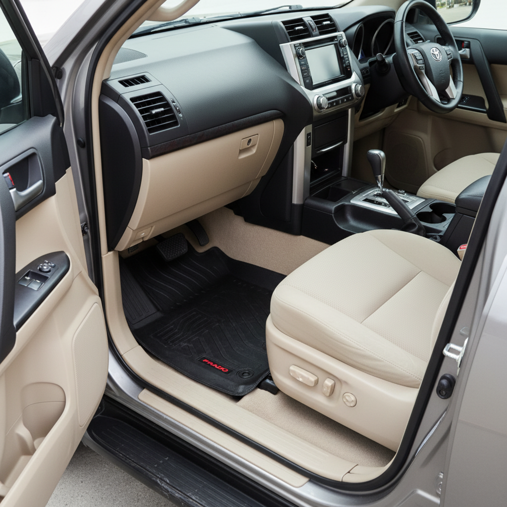 Toyota Prado TPE Floor Mat Black 7 Seater 4 Pcs 2009-2021