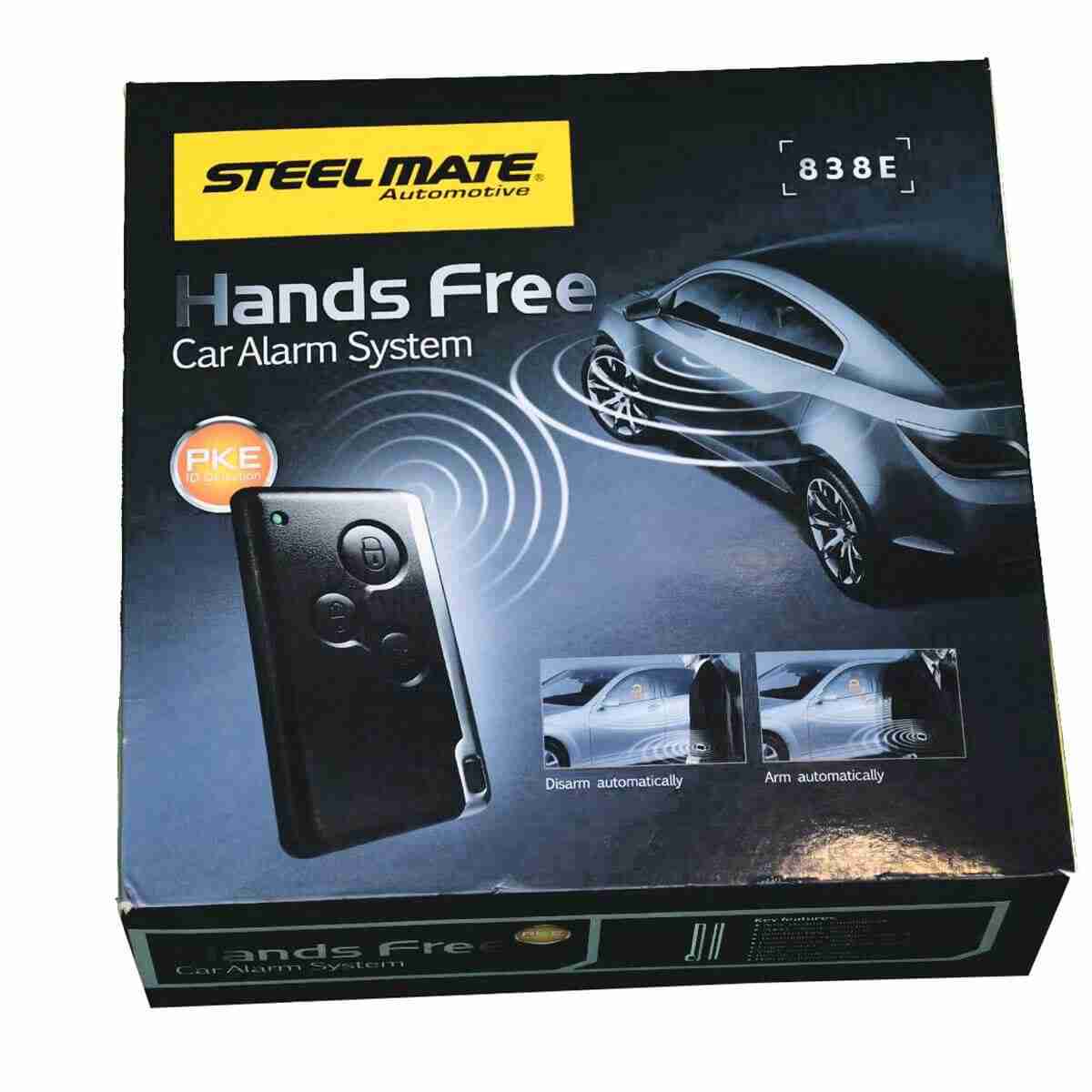 Steelmate 838E PKE Car Alarm System – Remote Trunk Release – Anti-Hijacking – Engine Start with ID Detection