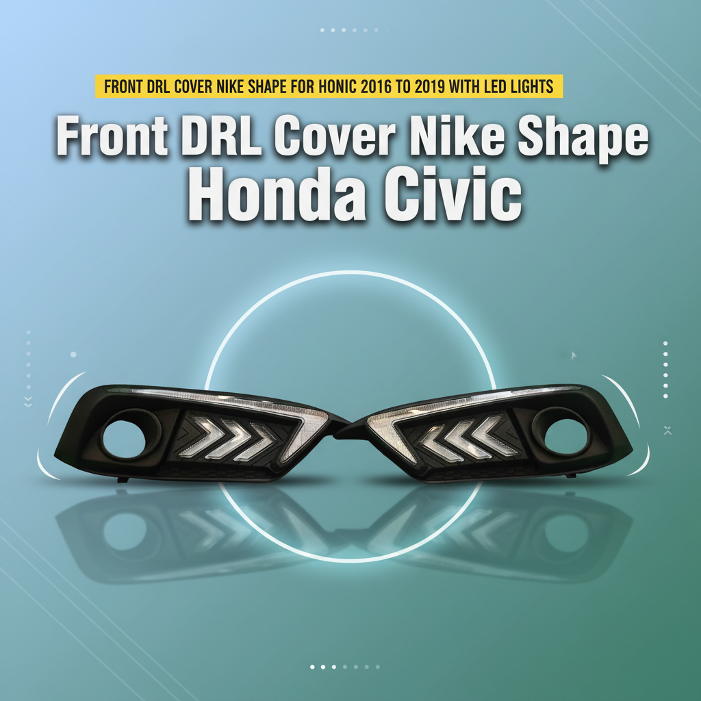 Front DRL Cover Nike Shape for Honda Civic 2016 to 2019 with LED Lights