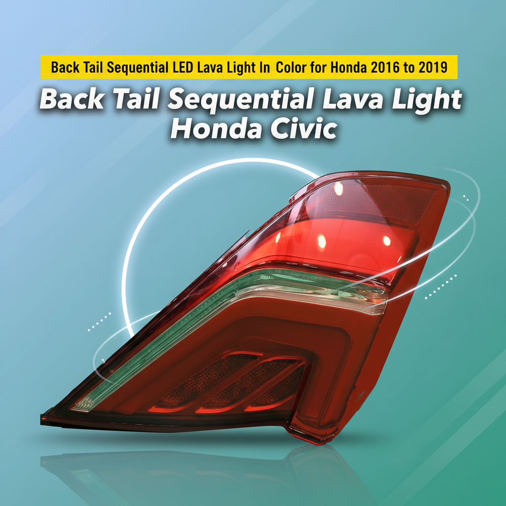 Back Tail Sequential LED Lava Light In Red Color for Honda Civic 2016 to 2019