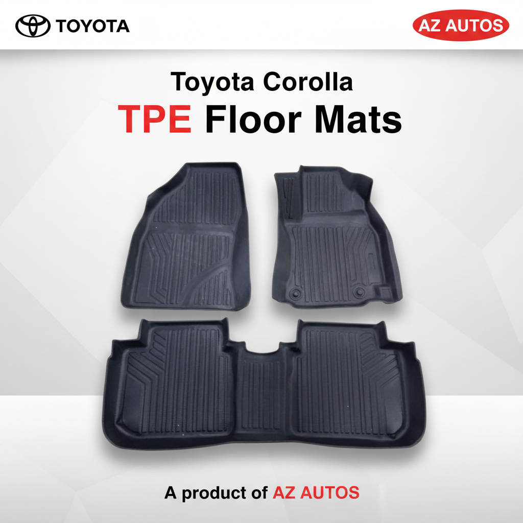 Toyota Corolla TPE Floor Mat Black 3 Pcs - Model 2014-2021