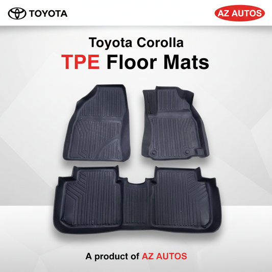 Toyota Corolla TPE Floor Mat Black 3 Pcs - Model 2014-2021