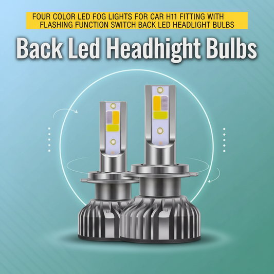 Four Color Led Fog Lights for Car H11 Fitting With Flashing Function Switch Back Led Headlight Bulbs