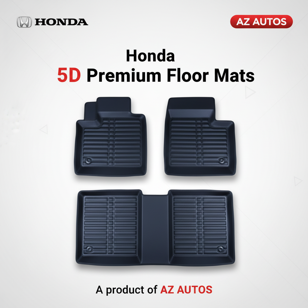 Honda Civic 5D Custom Floor Mat Black 3 Pcs - Model 2012-2016